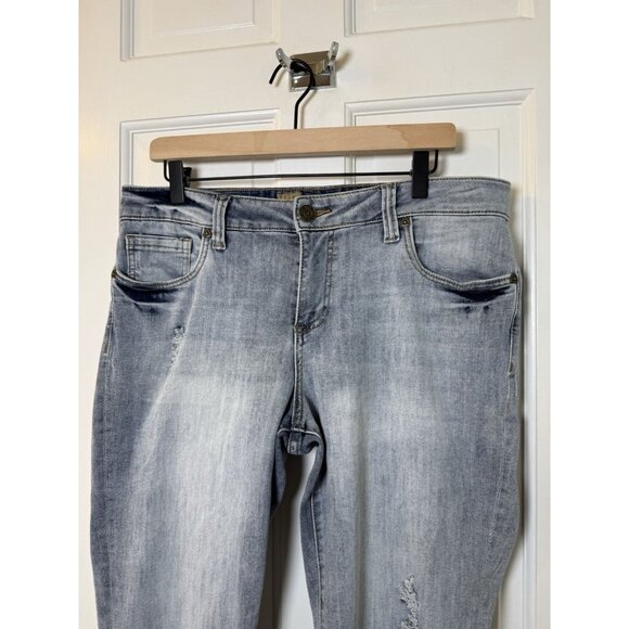Kut From The Kloth Jeans Bardot Crop Skinny Boyfriend Distressed Women’s Sz 12 - Picture 2 of 12